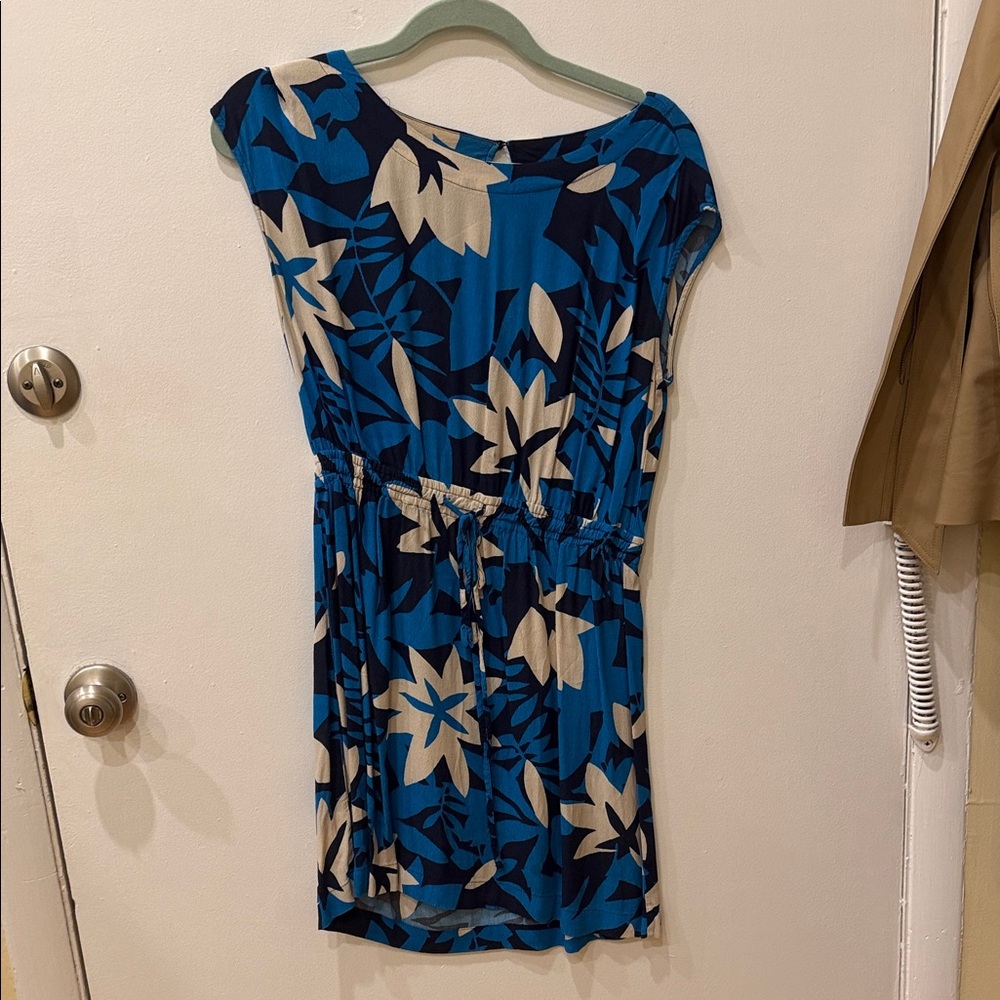 Floral Blue and Cream Dress